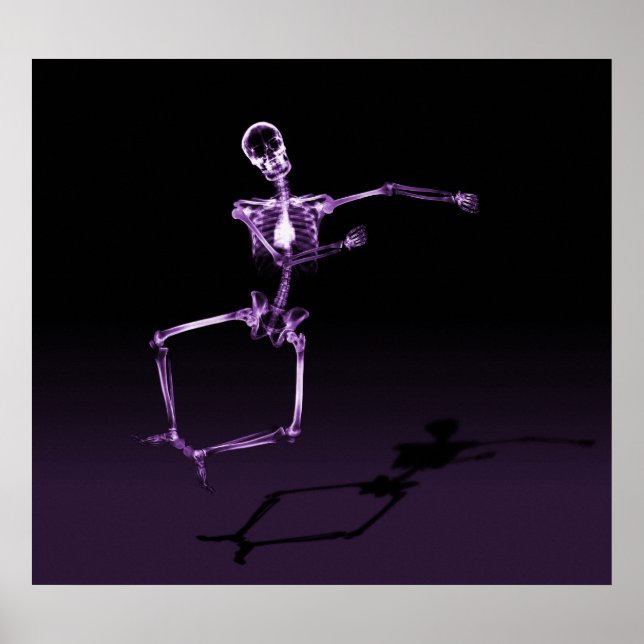 POSTER - X RAY SKELETON JOY LEAP LEAP BLK PURPLE (Devant)