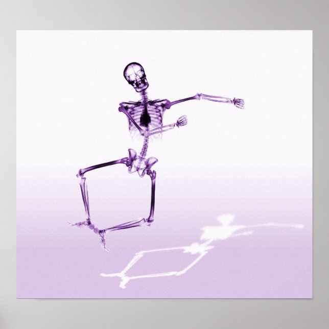 POSTER - X-RAY SKELETON JOY LEAP LILA (Vorne)