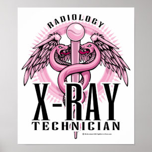 Poster X-Ray Tech Pink Caduceus