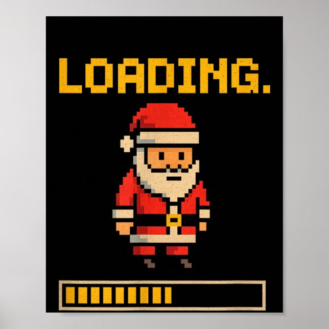 Poster Xel Santa Loading Retro Christmas Gamer Shirt  (Devant)