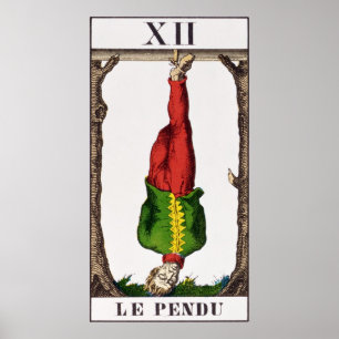 Poster XII L'homme pendu, carte tarot