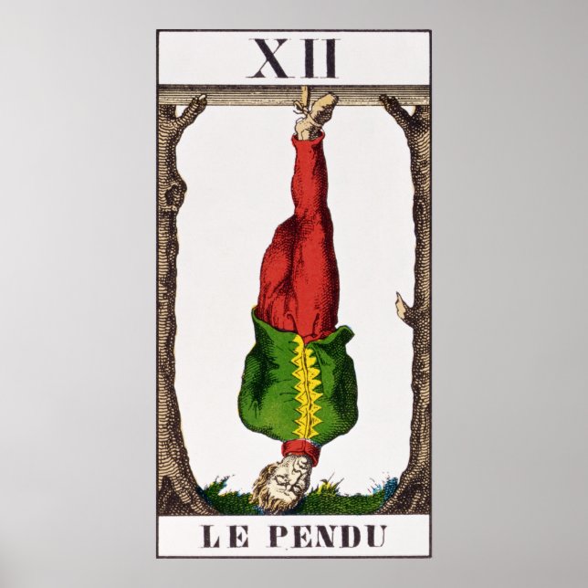 Poster XII L'homme pendu, carte tarot (Devant)