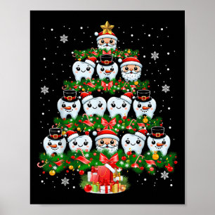 Poster Xmas Lights Dents Docteur Dentist Dents Dents Dent