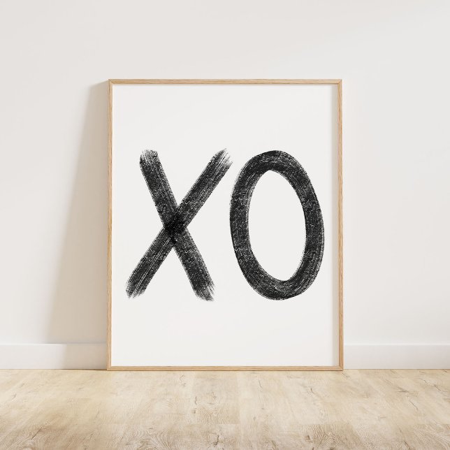 Poster XO noir (A chalky brush style XO in black)
