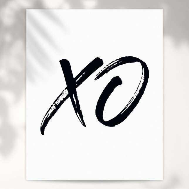 Poster XO Script Love and Hugs (Modern Script XO Script Love and Hugs Poster)