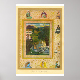 Poster XVIIème siècle asiatique classique de Mughal Inde