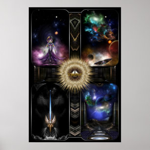 Poster Xzendor7 Quadologie De L'Art Fractal De L'Imaginai