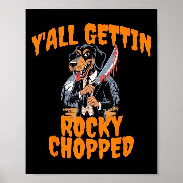 Poster Y’all Gettin Rocky haché Tennessee Halloween Cos (Devant)