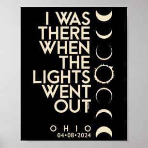 Poster Y Avait-Il Dans L'Ohio Total Éclipse Solaire 2024