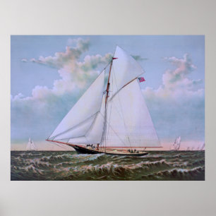 Poster Yacht d'Antique Sailing