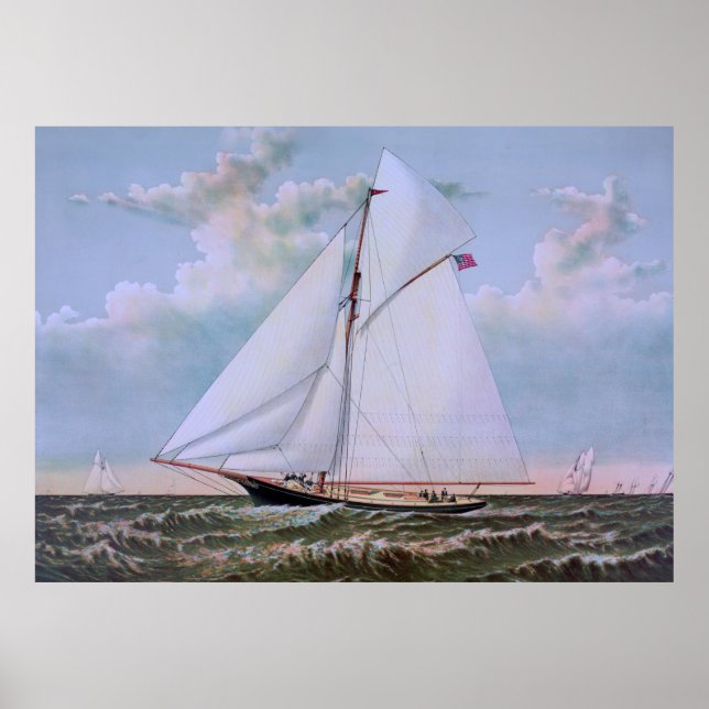 Poster Yacht d'Antique Sailing (Devant)