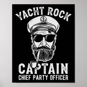 Poster Yacht Rock Capitaine Pontoon Boat Party Sailor Boa