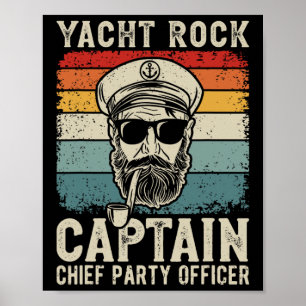 Poster Yacht Rock Capitaine Pontoon Boat Party Sailor Boa
