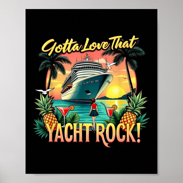 Poster Yacht Rock Hommes Femme Fête Musique Amateurs Gott (Devant)