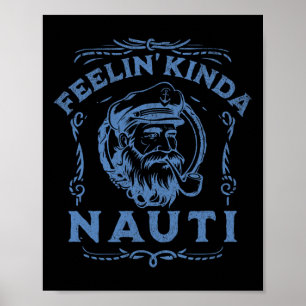 Poster Yacht Rock Party Nauti Bateau à moteur Capitaine L