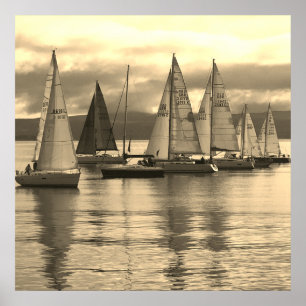 Poster Yachts à Rothesay Bay, Scotland.