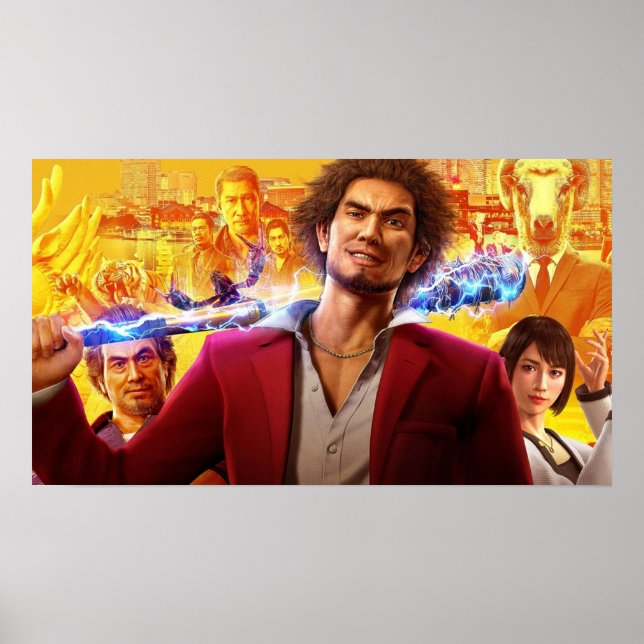 Poster Yakuza Comme Un Dragon Jeu D'Art (Devant)