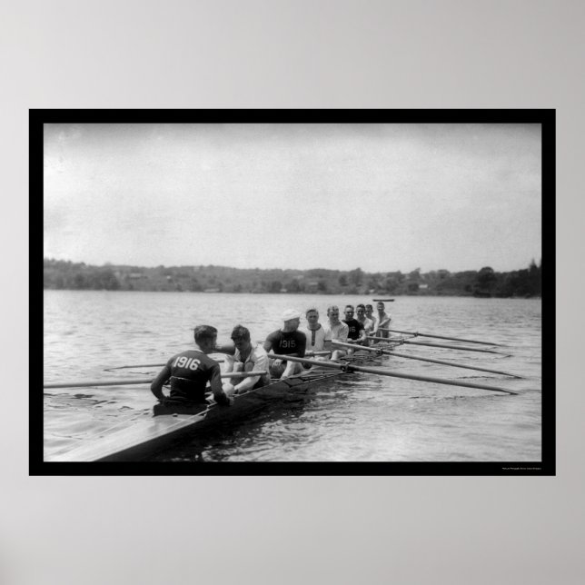 Poster Yale Rowing Racing Shell 1915 (Devant)