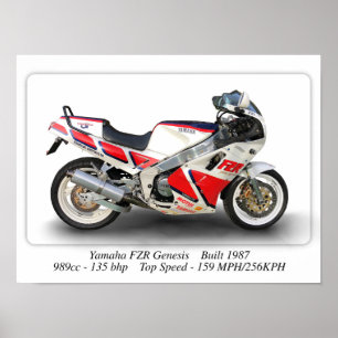 Poster Yamaha FZR Genesis Motorcycle - Format A3