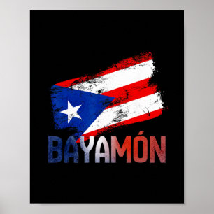 Poster Yamón ville Porto Rico Drapeau Vintage Roots Boric