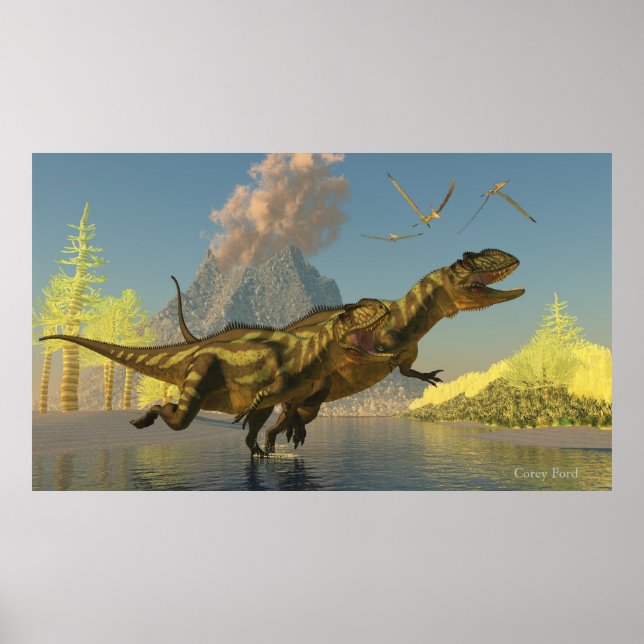 Poster Yangchuanosaurus Dinosaures (Devant)