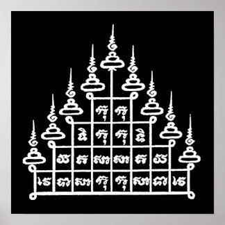 POSTER YANT BUDDHA DESIGNS D'ART ASIATIQUE