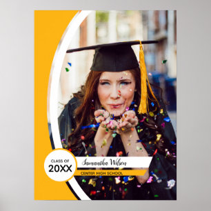 Poster Yellow Curved Frame Photo Graduation