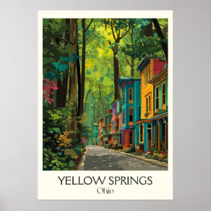 Poster Yellow Springs Ohio Artistique Bohemian Village Ar