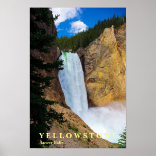 Poster Yellowstone Wasserfall
