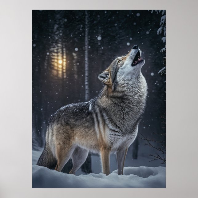 Poster Yellowstone Wolf (Devant)