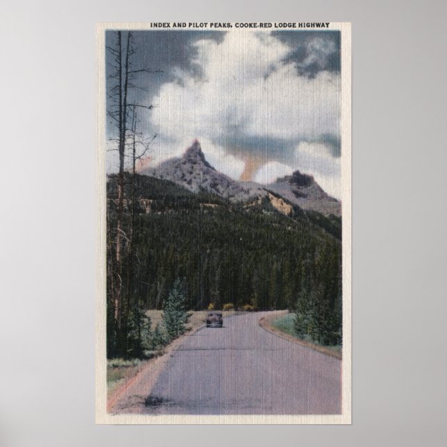 Poster Yellowstone, WY - Index & Pilot Peaks, Cooke (Devant)