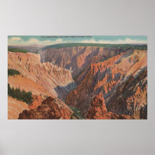 Poster Yellowstone, WYView du canyon de Yellowstone