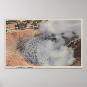 Poster Yellowstone, WYView du cratère du volcan de boue