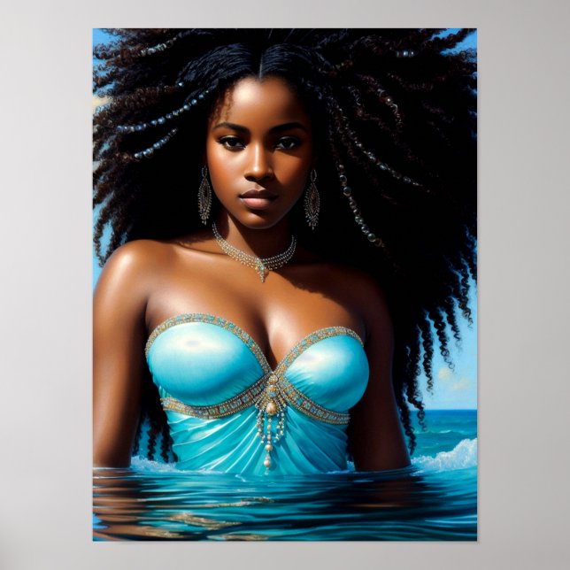Poster Yemaya déesse de l'eau Orisha Art (Devant)