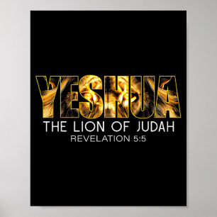 Poster Yeshua Lion de Juda Jésus Religieux Chrétien Rev