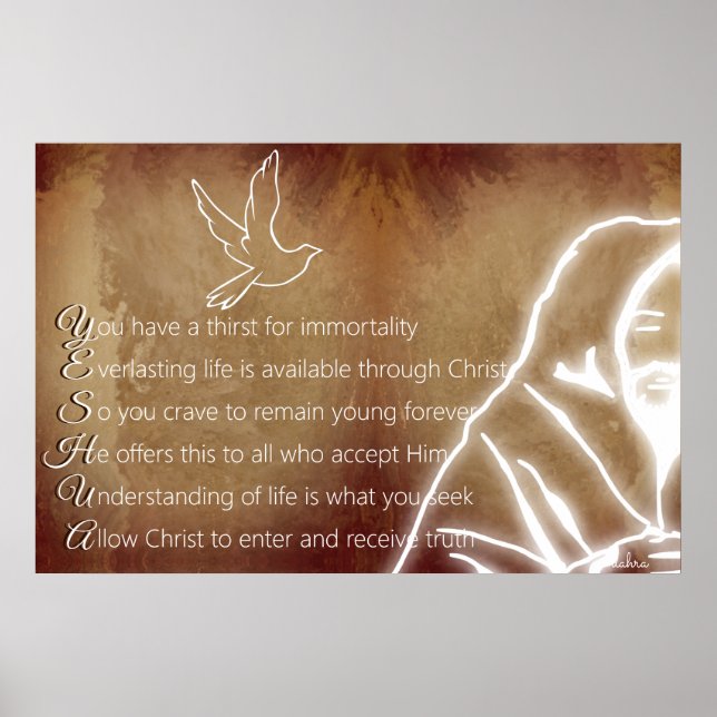 Poster YESHUA Messiah Jésus Christ Poème chrétien (Devant)
