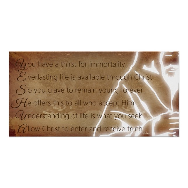 Poster YESHUA Messiah Jésus Christ Poème chrétien (Devant)