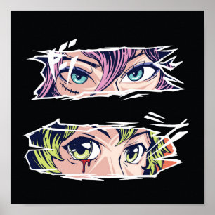 Poster Yeux d'anime doubles