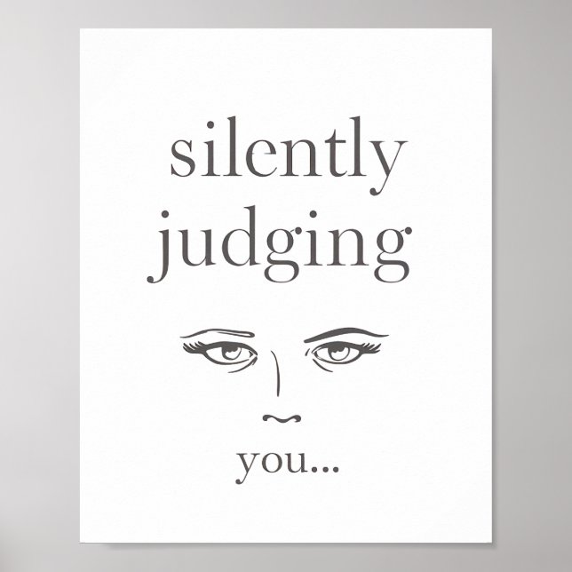 Poster Yeux Juges "Vous Jugent Silencieusement" (Devant)