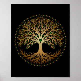 Poster Yggdrasil, Celtique, Arbre, Vie, Nordique, Mytholo