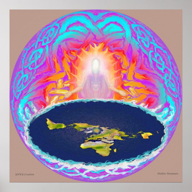 Poster YHWH Création peinture originale ~ Montagne cachée (Devant)