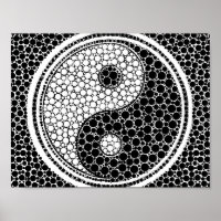 Yin et Yang Dot Art noir et blanc