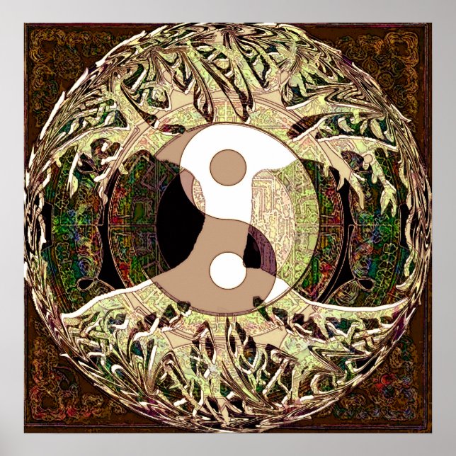 Poster Yin Yang Arbre de vie Tan (Devant)