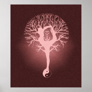 Poster Yin yang, arbre de vie, yoga, harmonie d'Amelia Ca