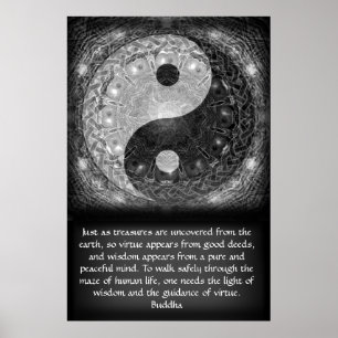 Poster Yin Yang avec citation de Bouddha