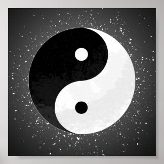 Poster Yin Yang Black and white