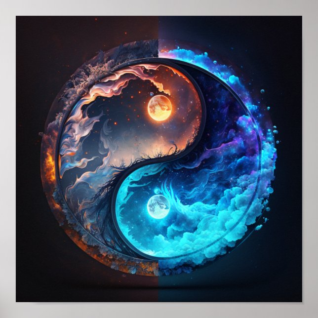 Poster Yin Yang Magic Design Spirituel Feng Shui (Devant)