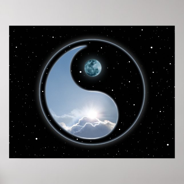 Poster Yin Yang Moon Sun (Devant)