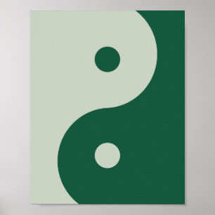 Poster Yin Yang Sage Green