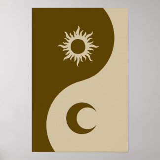 Poster Yin-yang soleil et lune